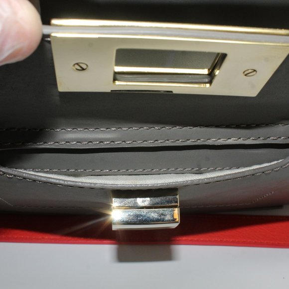 Sass & Bide Satchel Bag The Ember  Gray Pocketed Zippered Orange Strap Purse Lux - Picture 11 of 11